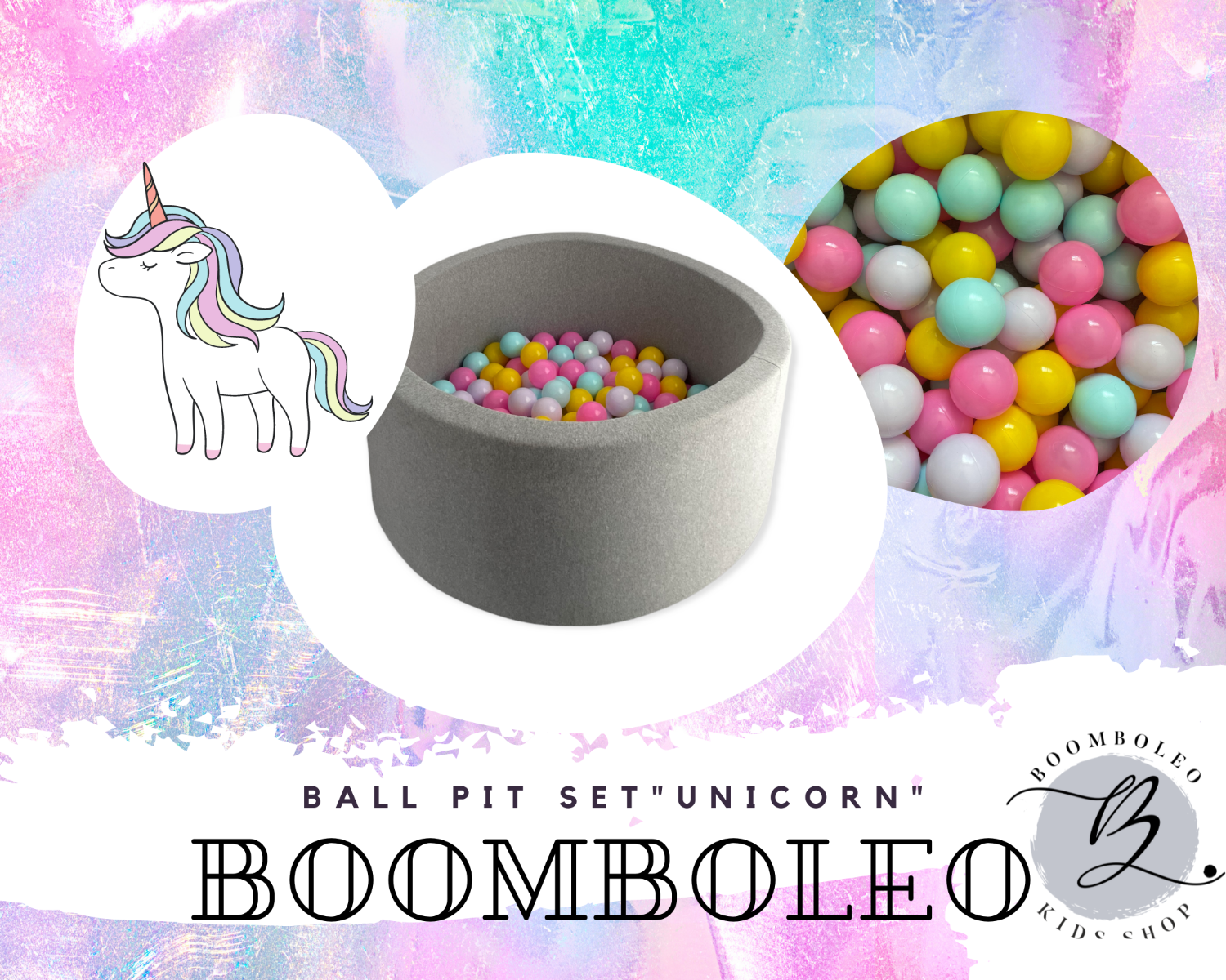 Set of 200 Balls " Unicorn " [VALUE PACK]